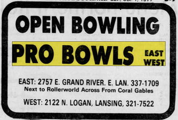 Pro-Bowl (Joe Josephs Pro-Bowl) - Oct 1 1977 Ad